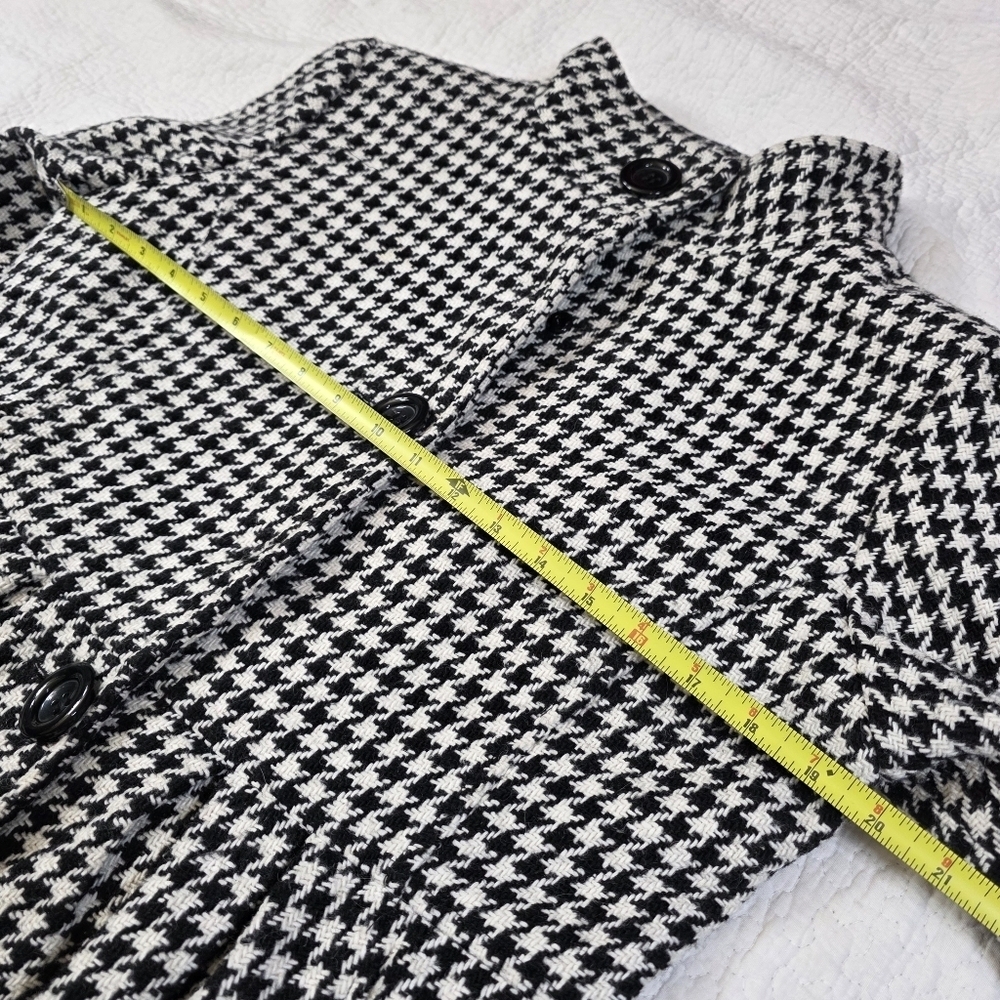 BITTEN by Sarah Jessica Parker Black And White Houndstooth Wool Coat - Picture 5 of 12